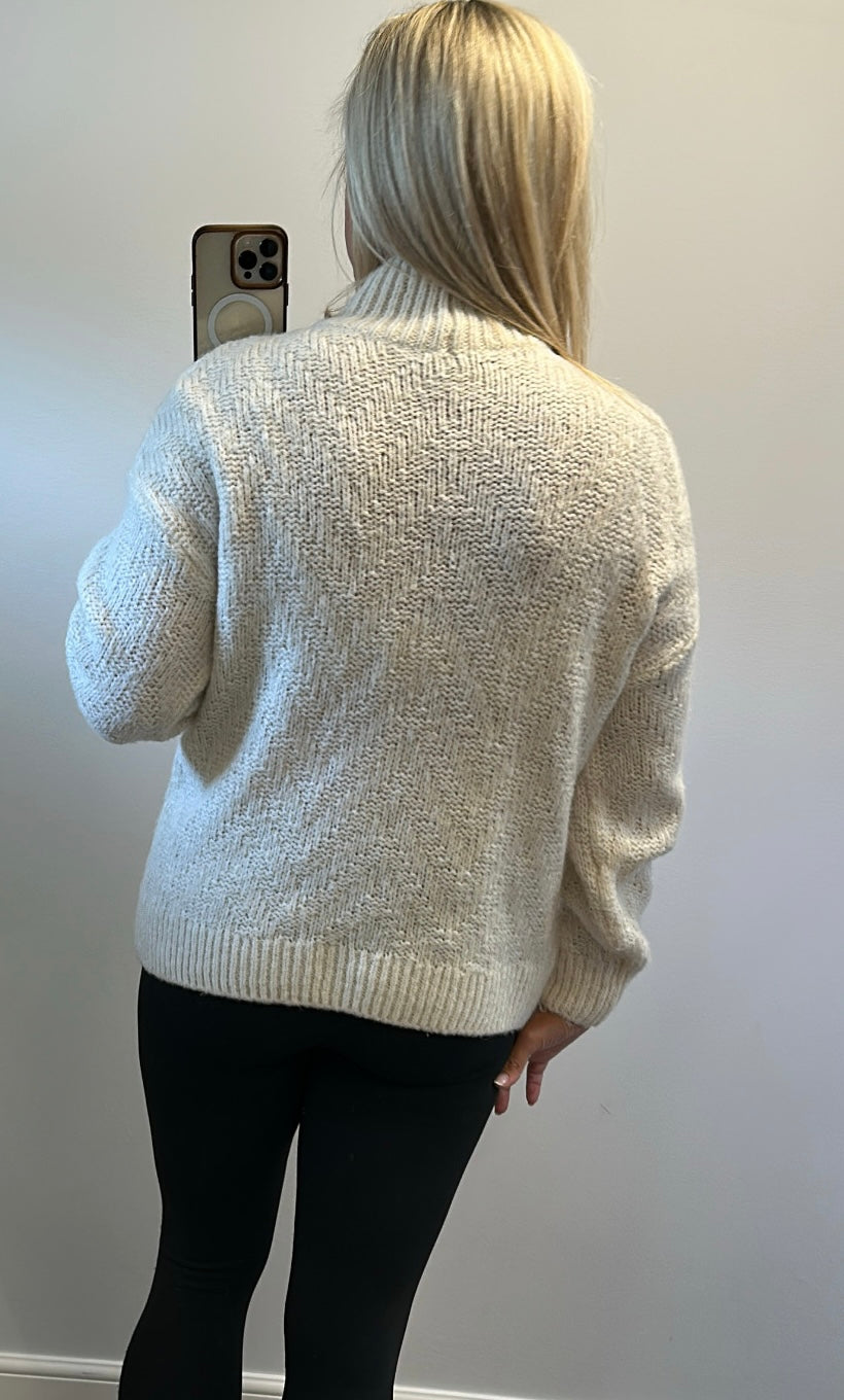 F&F Cream and gold disc knit jumper size 12