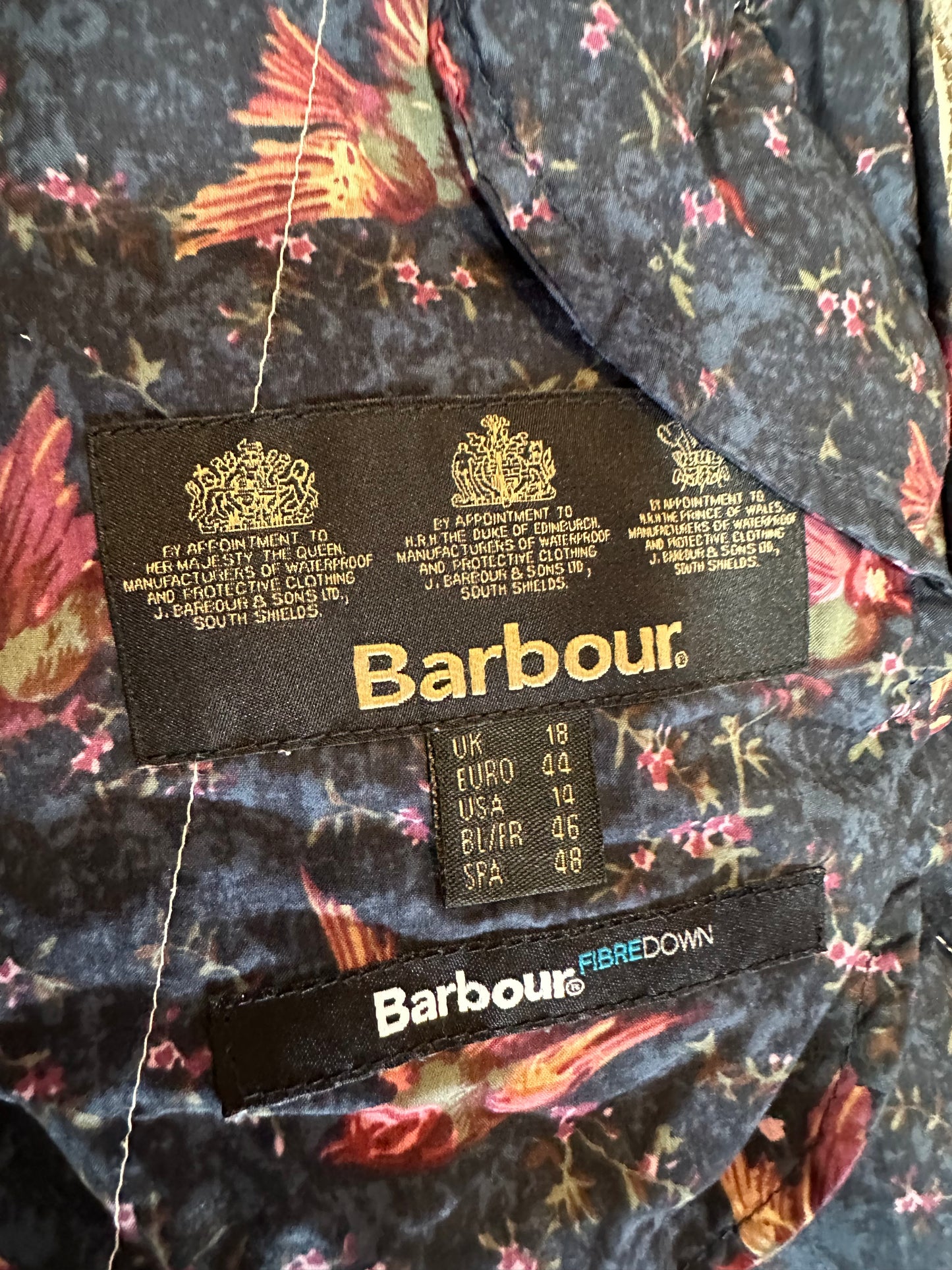 Barbour cream fibredown gilet size 18