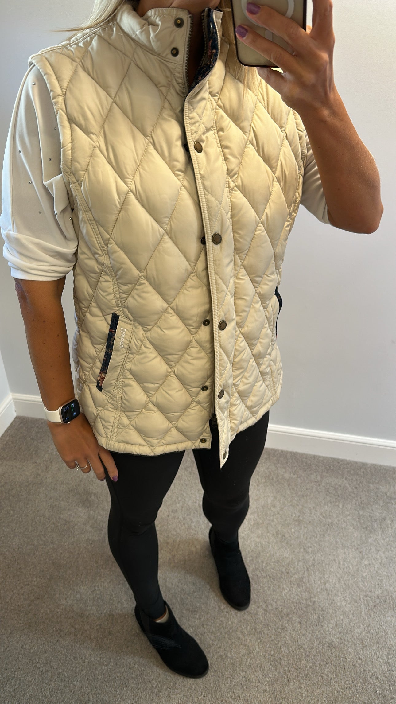 Barbour cream fibredown gilet size 18