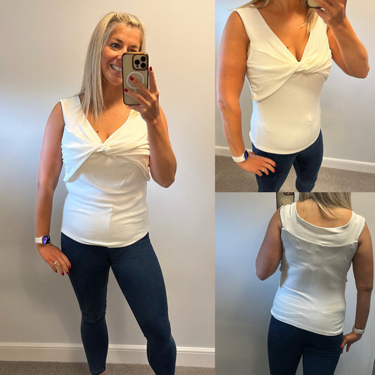 River island cream knot top size 18 brand new with tags