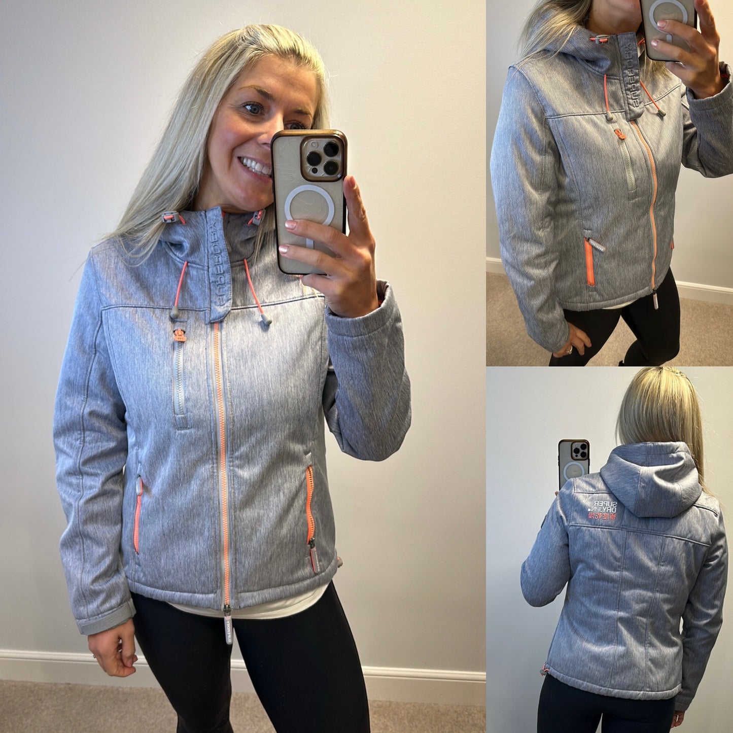 Superdry jacket size M would fit upto size 12