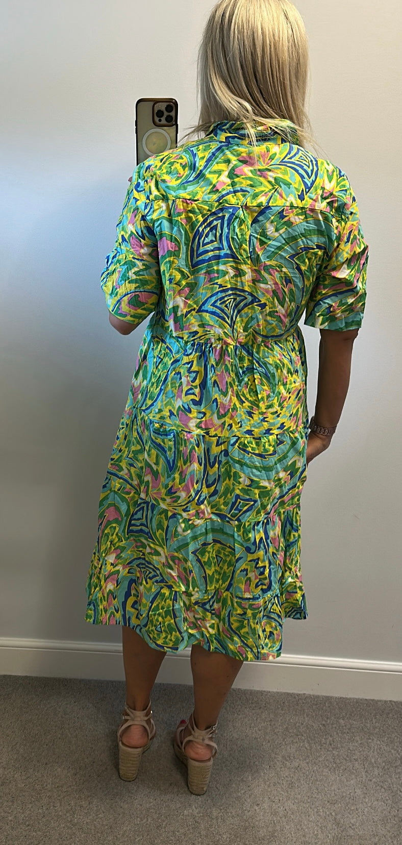 Zara multi coloured shirt dress size L would fit upto size 16