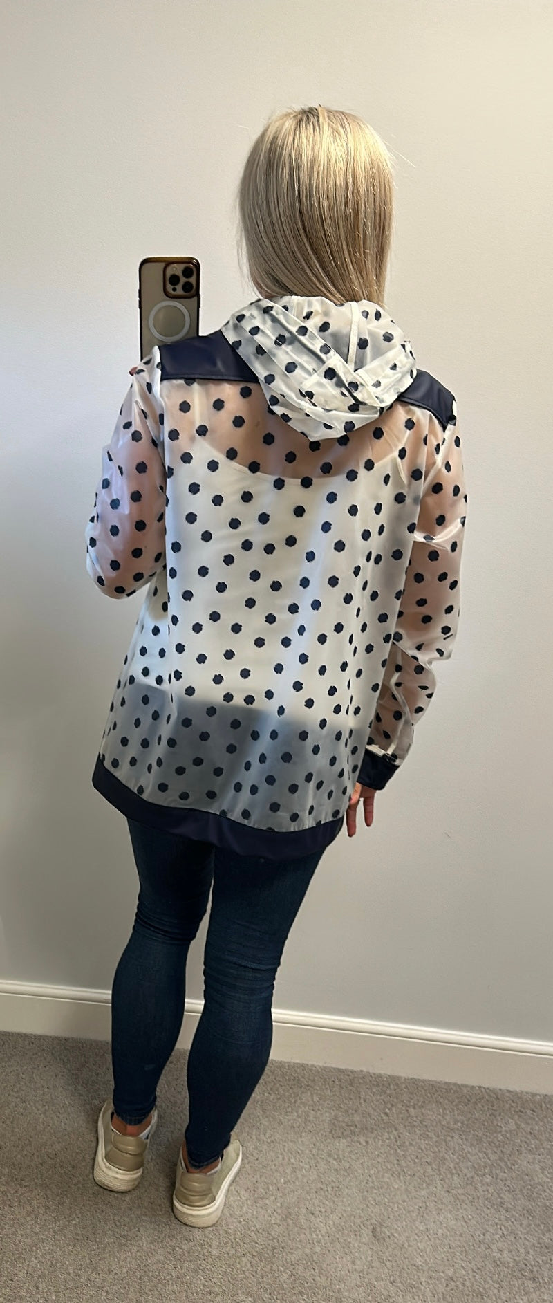 Trespass polka dot waterproof raincoat size 14