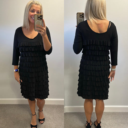 Frank Lyman black ruffle dress size 14