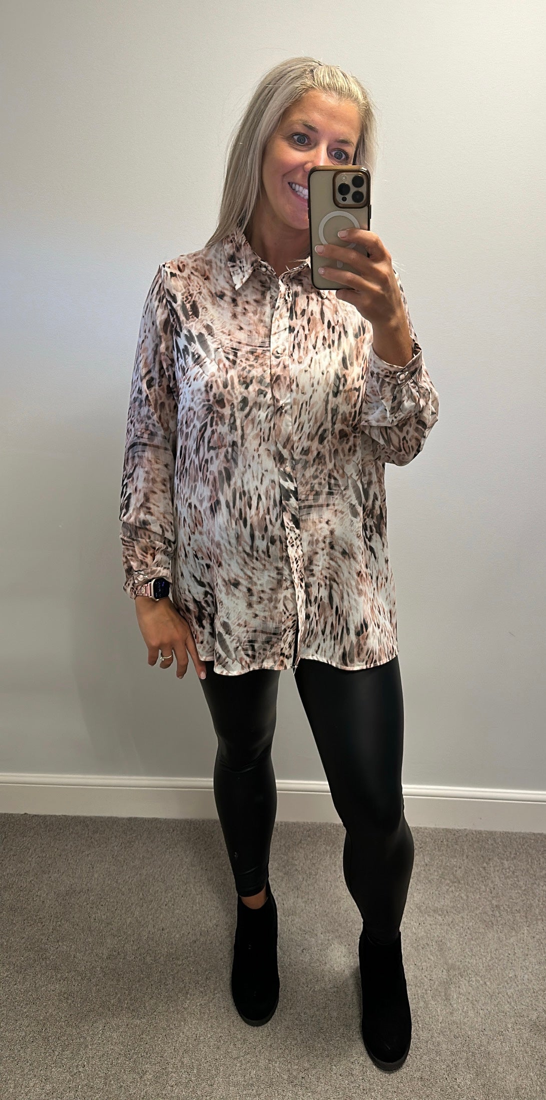 Lipsy animal print shirt size 16