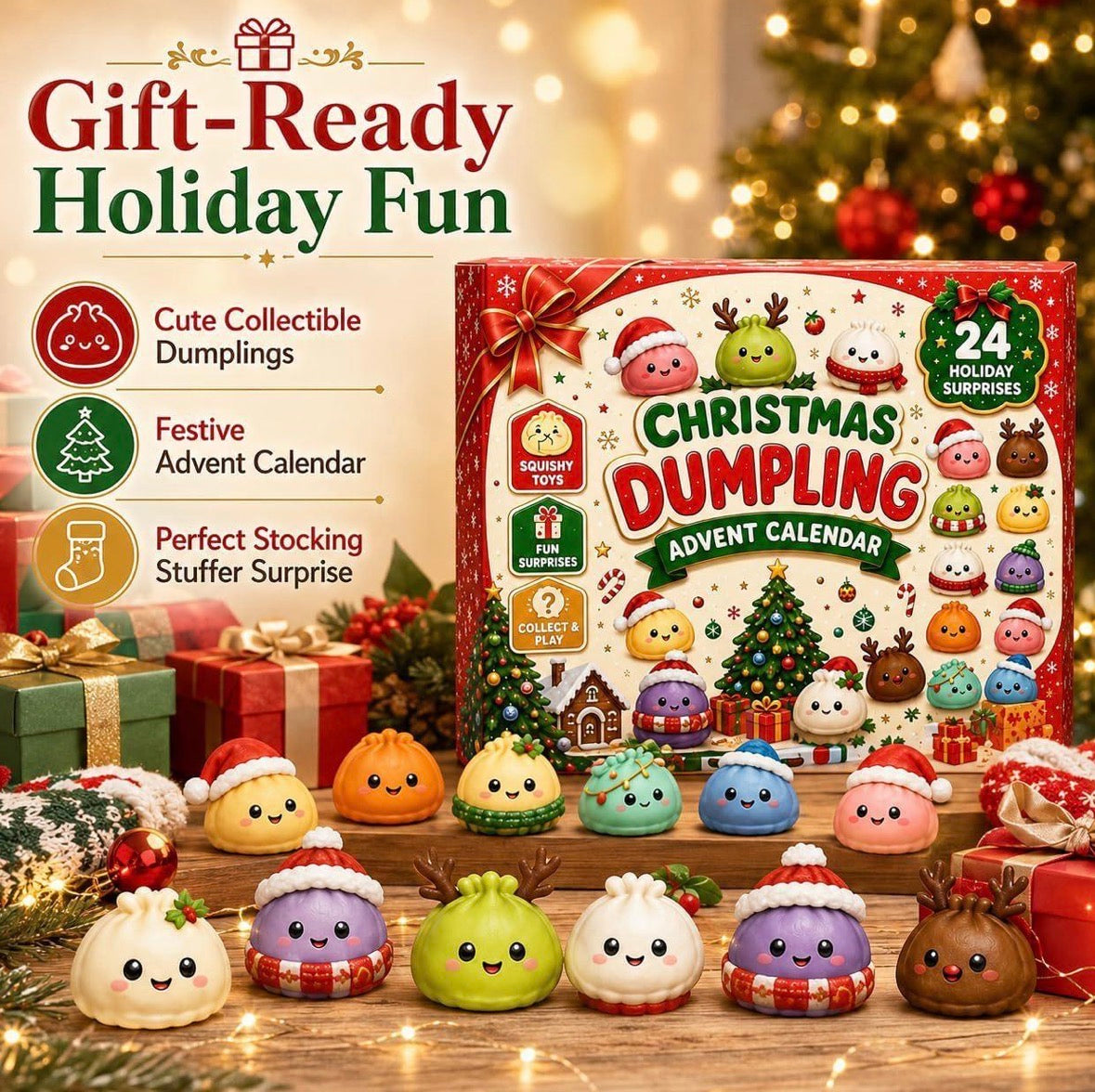 Preorder the Christmas Dumpling Squishy advent calendars