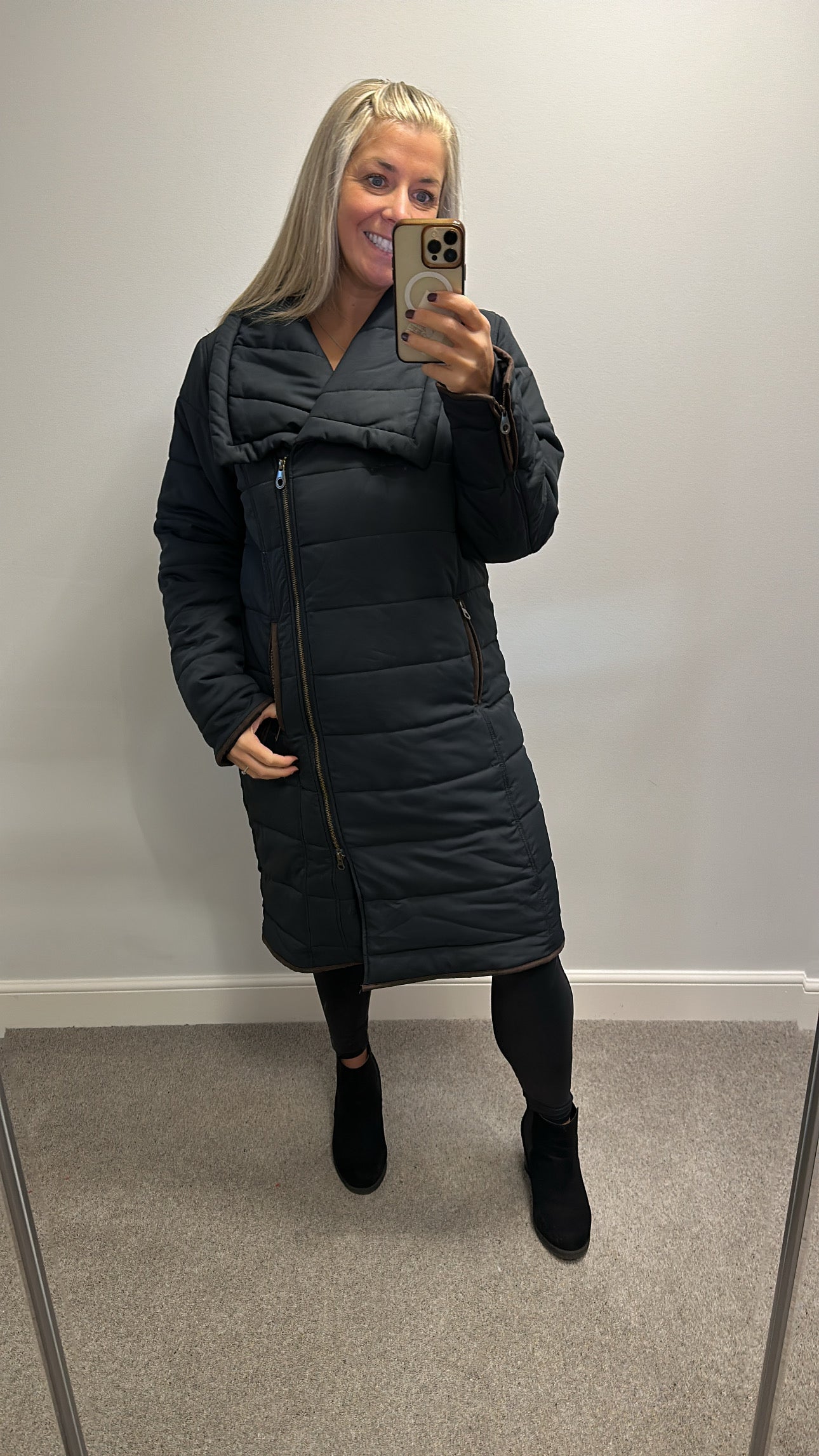 Jack Murphy navy quilted jacket size 16 RRP £250