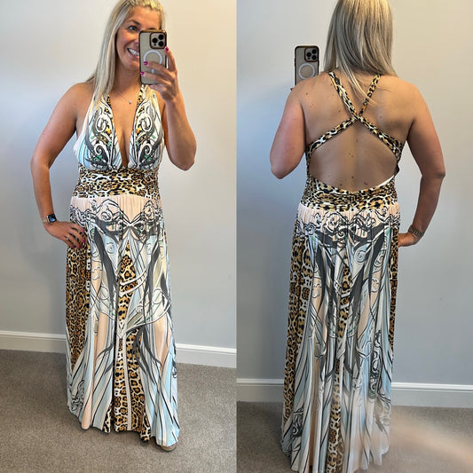Forever unique animal print maxi dress size 12