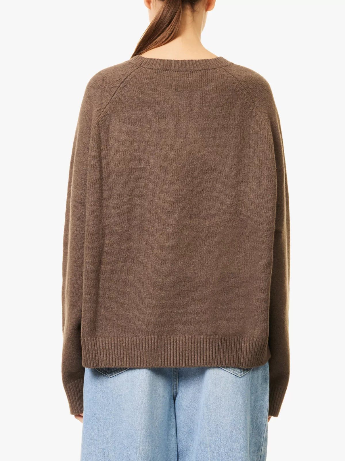 Adanola Women's Brown Knitted Oversized Ada Sweatshirt size L would fit upto size 18