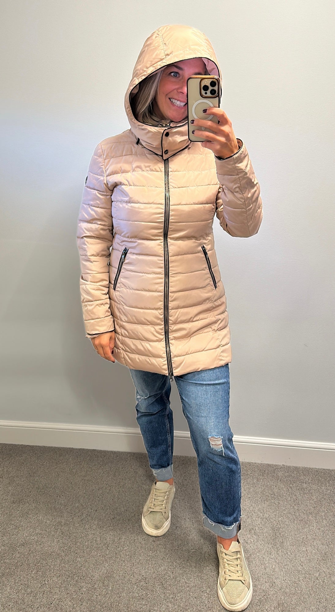 Armani jeans rose gold / beige jacket size 12