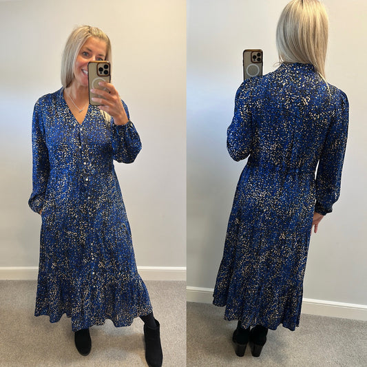 Pomodoro electric blue print long dress size 12 brand new with tags RRP £95