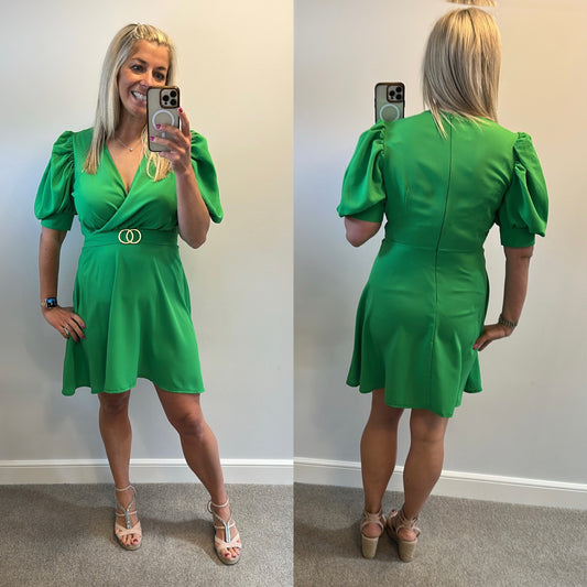 Girl in mind green belted dress size 12
