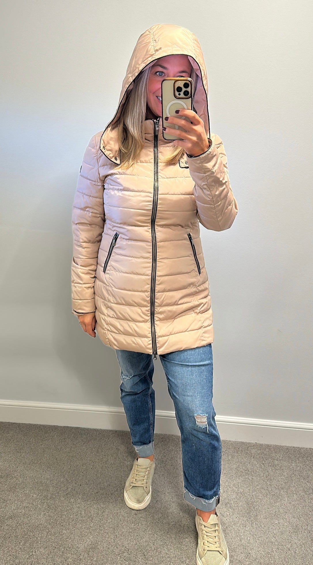 Armani jeans rose gold / beige jacket size 12