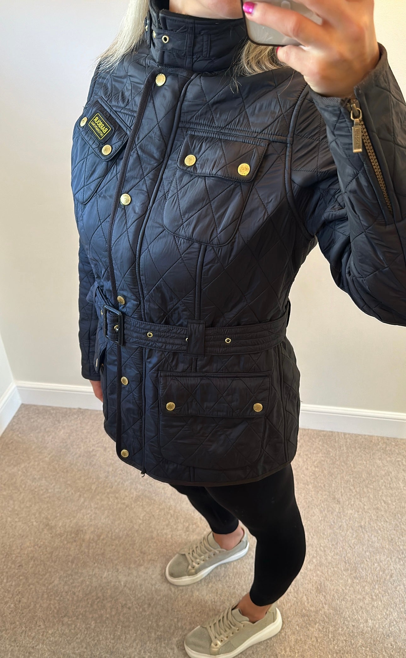 Barbour black quilted jacket size 16