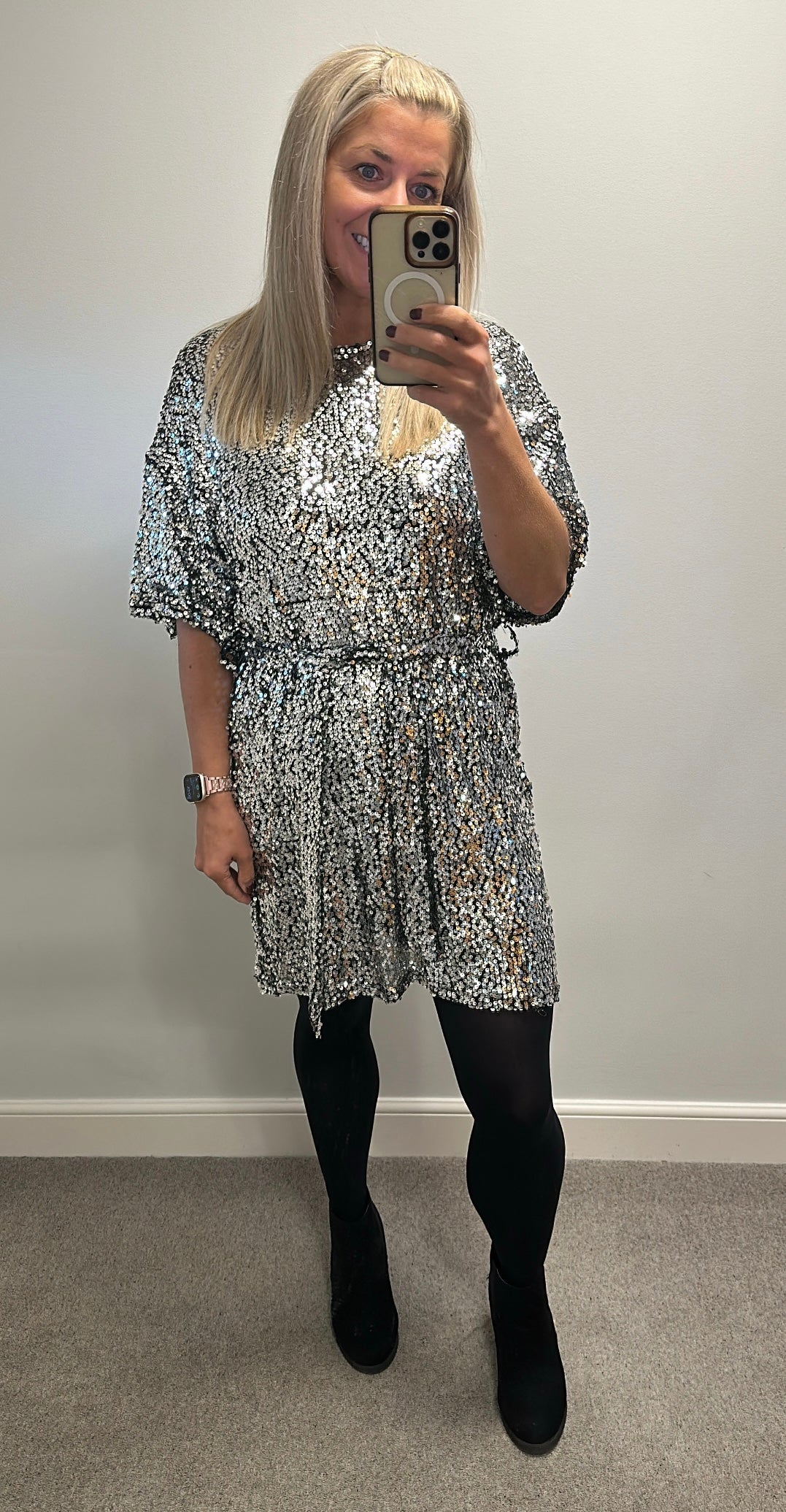 Primark silver sequin dress size 16
