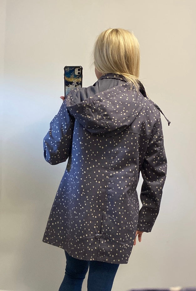 White stuff blue polka dot jacket (detachable hood) size 16