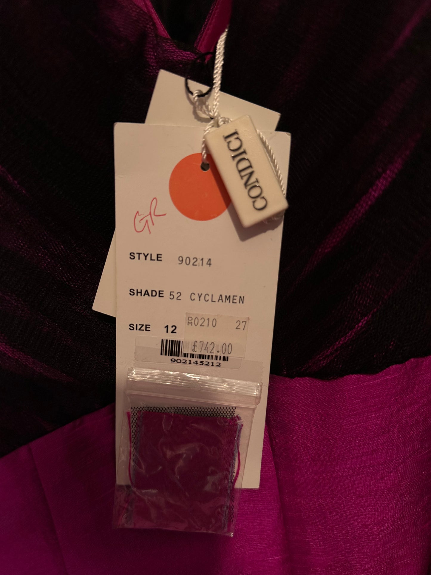 Condici deep purple embellished dress and jacket size 12 brand new with tags