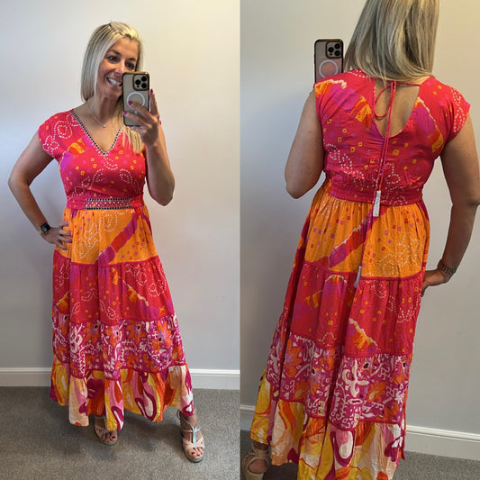 Monsoon pink sequin dress size M would fit up to size 12