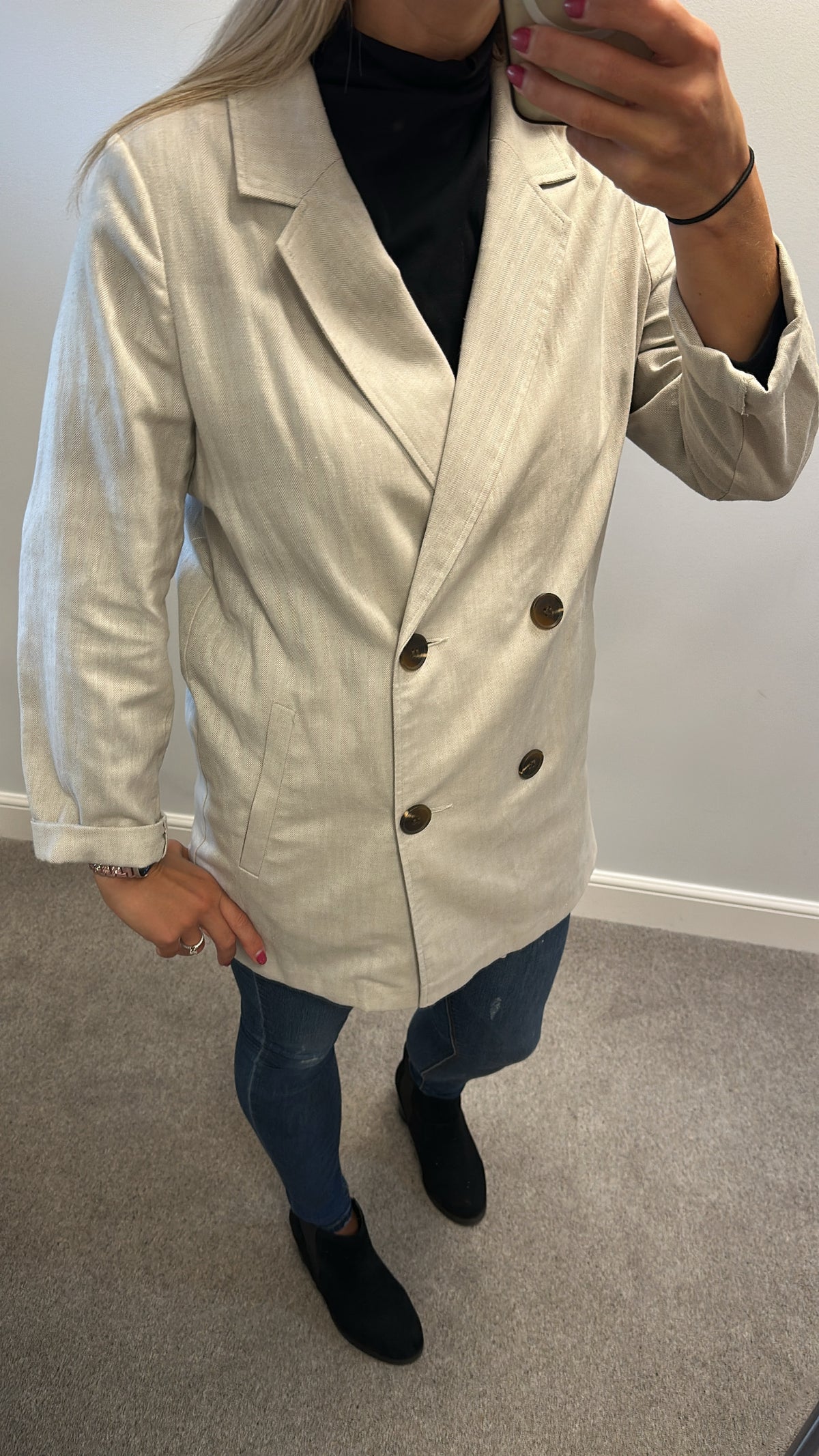 George linen/cotton beige blazer size 12