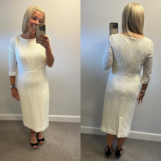 Monsoon cream midi dress size 16