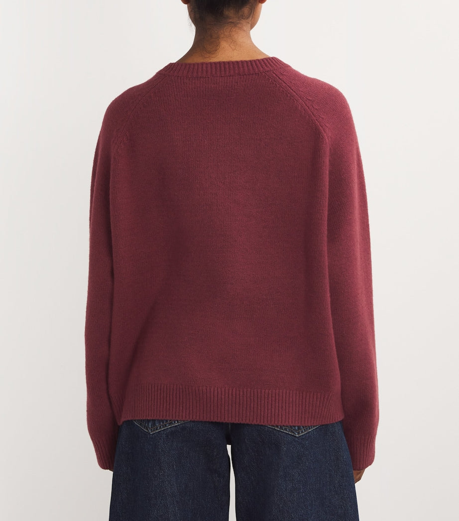 Adanola Women's Burgundy Red Knitted Oversized Ada Sweatshirt size L would fit upto size 18