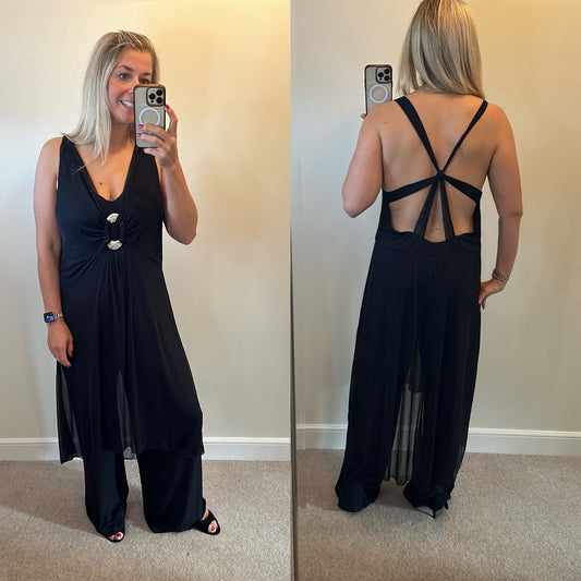 Kaleidoscope black jumpsuit size 20