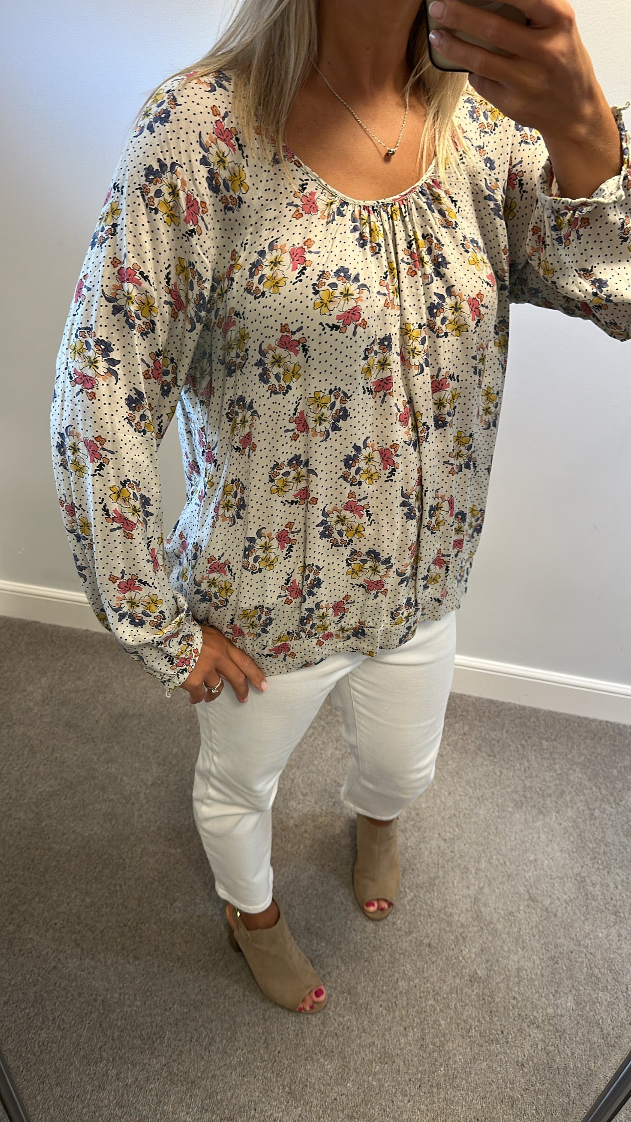 Fat face floral print long sleeve top size 18