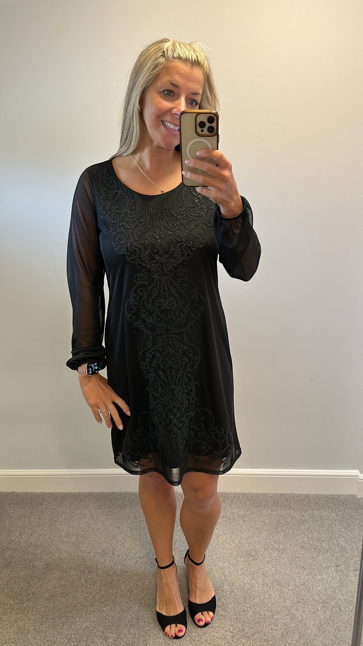 Wallis black beaded dress size 14