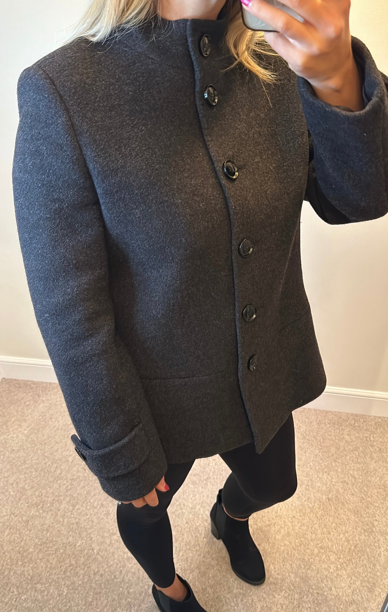 Jaegar grey wool jacket size 14