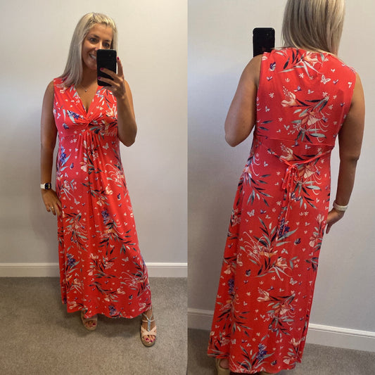 Peruna red floral maxi dress size 18