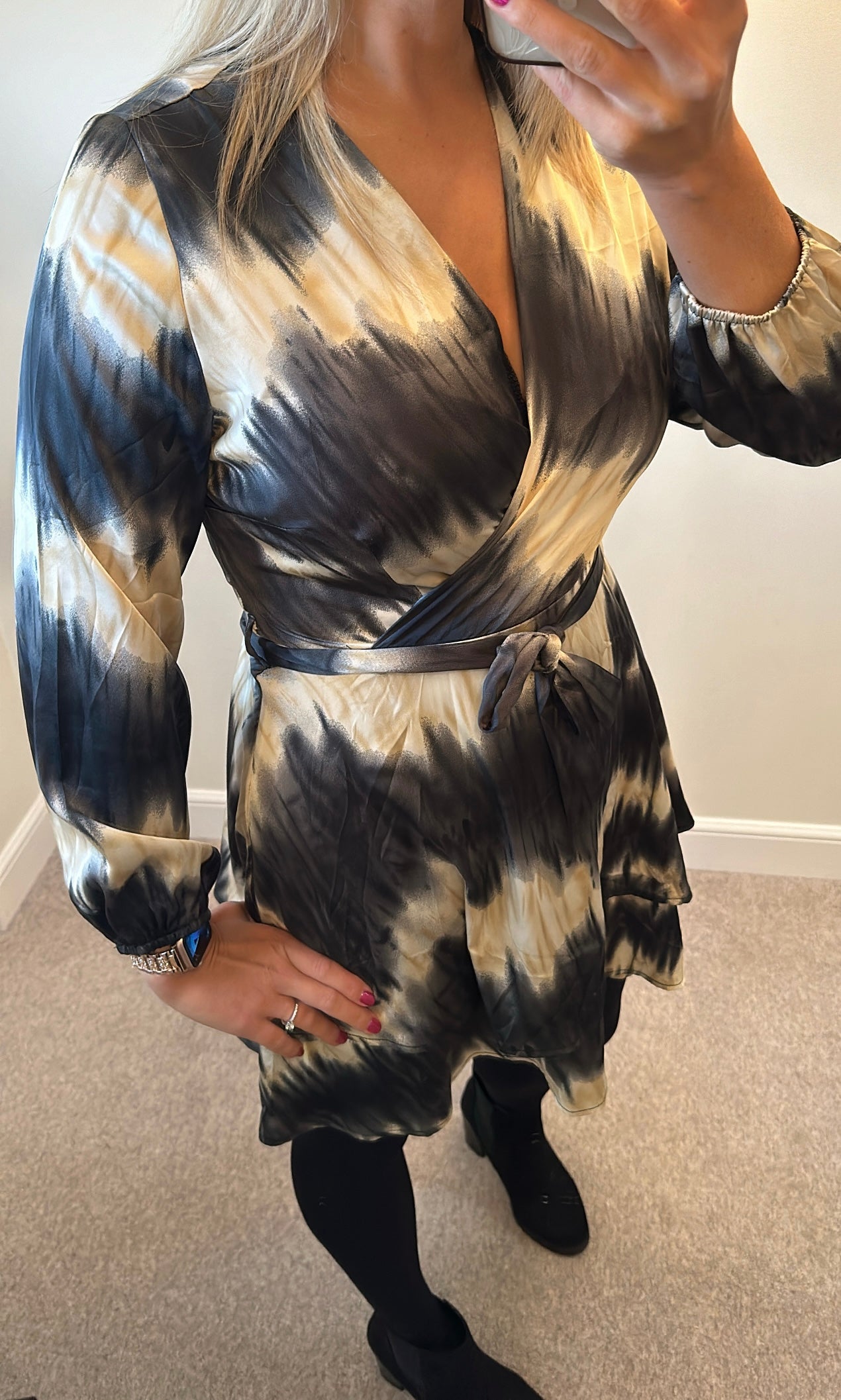 Quiz grey print dress size 12