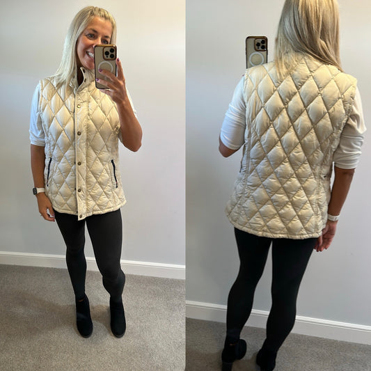Barbour cream fibredown gilet size 18
