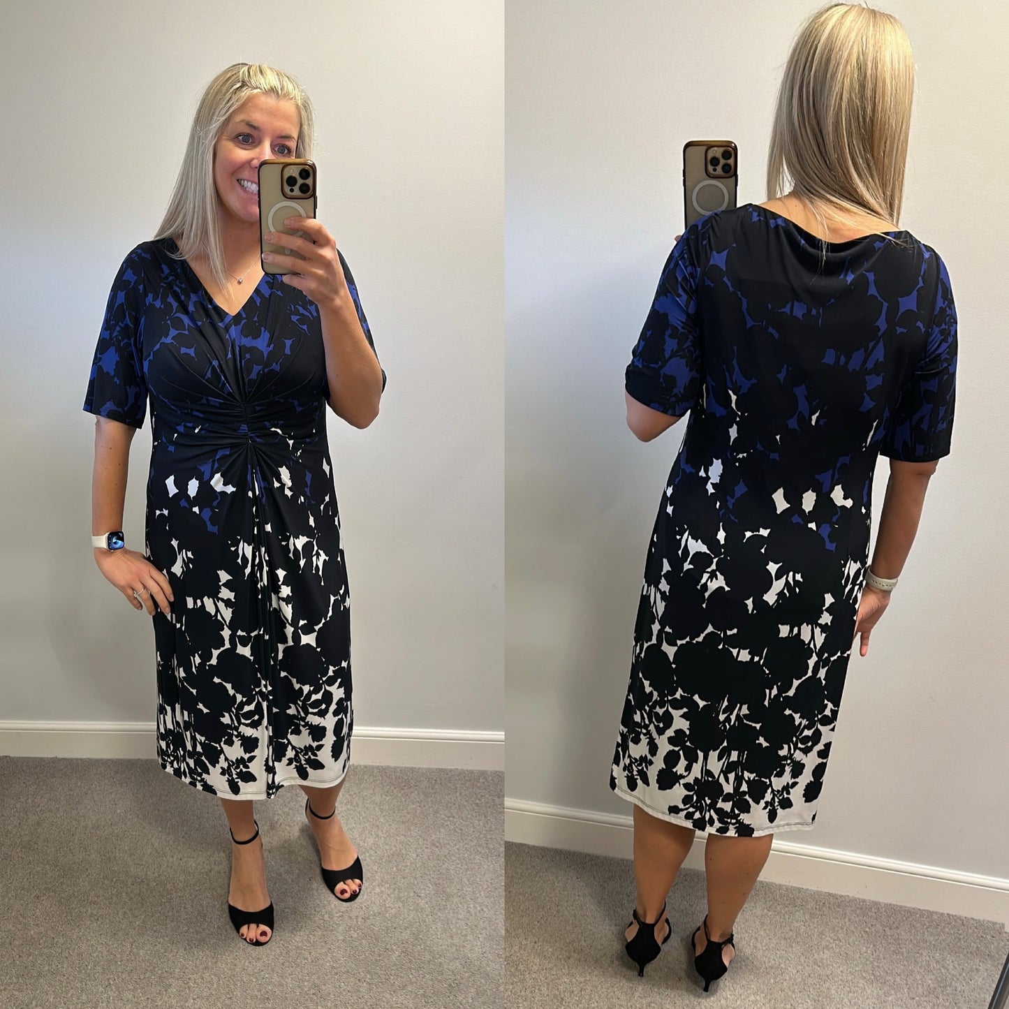 Alex & co black floral dress size 18