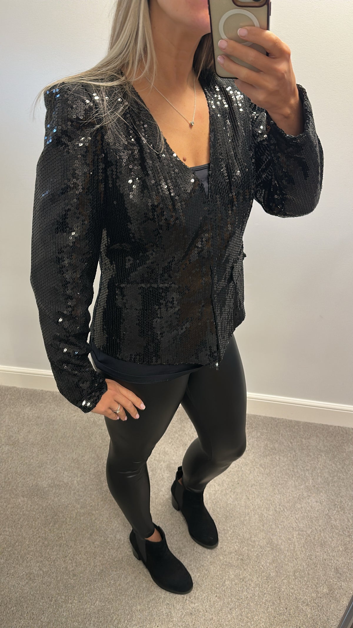 Next black sequin jacket size 14