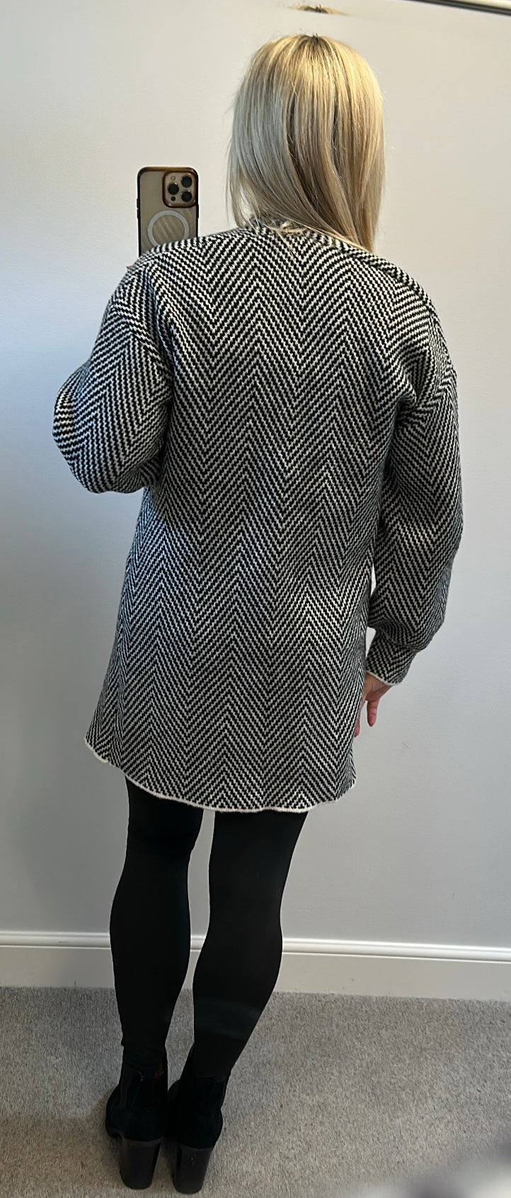 Emery rose Black stripe knit cardigan size M would fit upto size 14