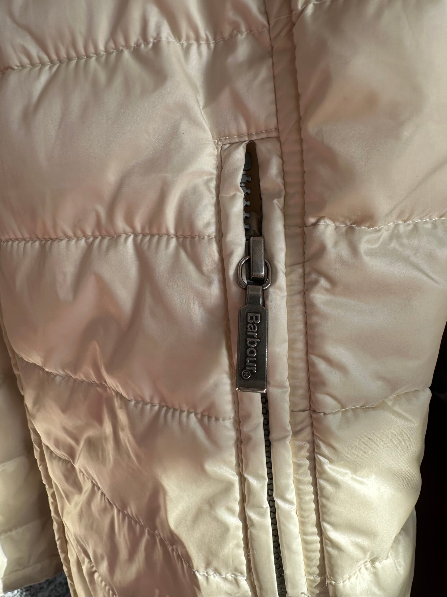 Barbour cream fibredown jacket size 16