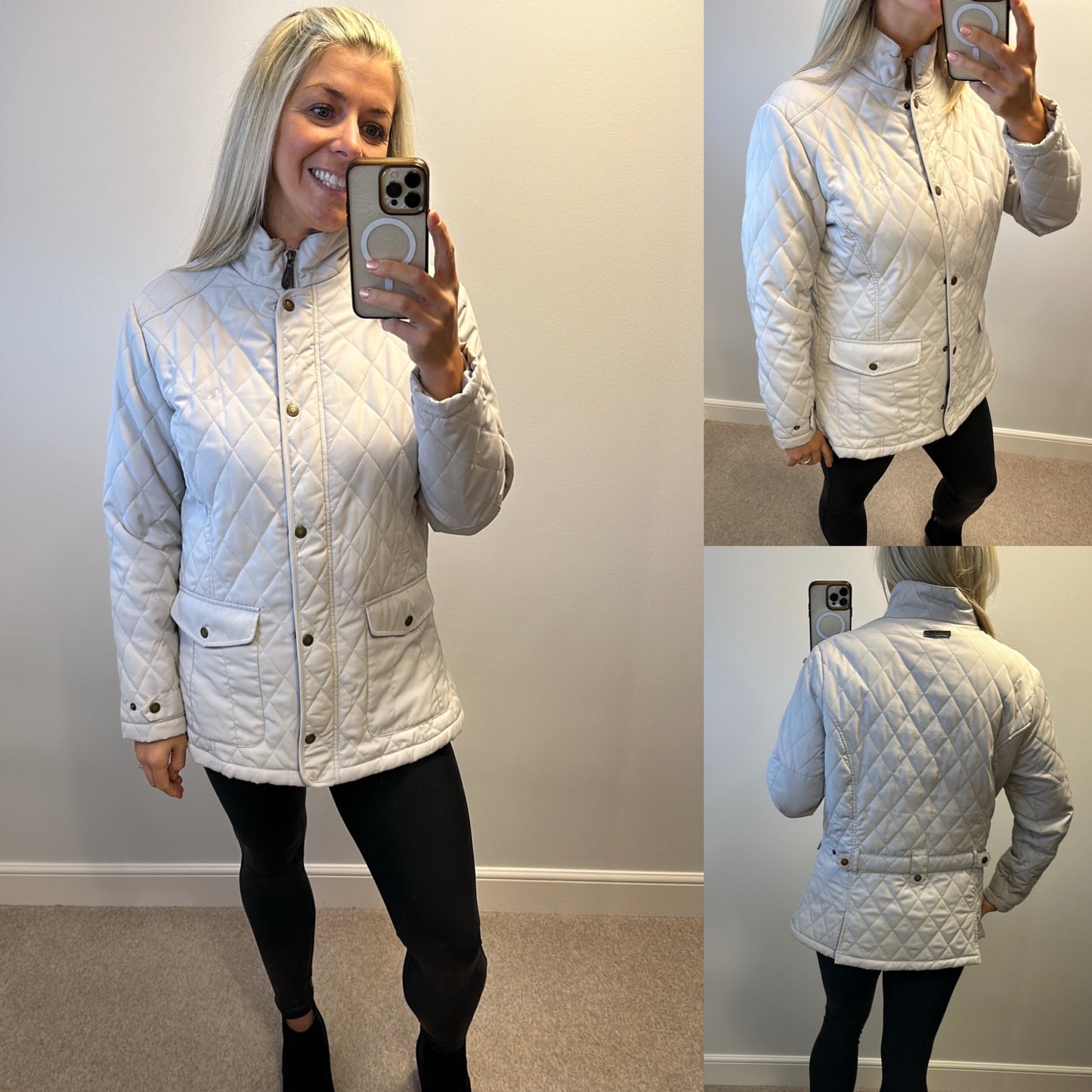 Hawkshead cream quilted jacket size 18