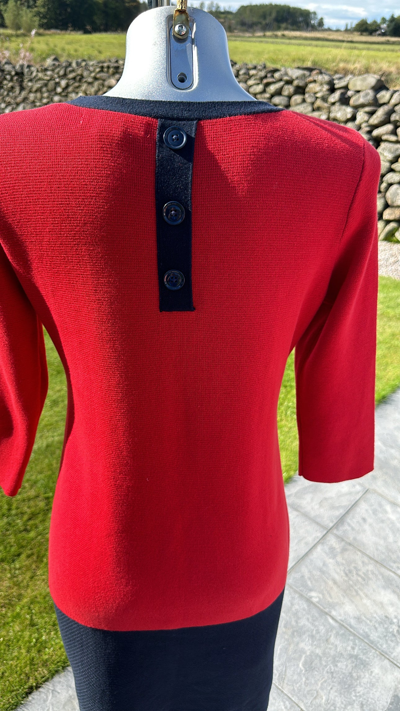 Banana Republic red and navy knit dress size S fit upto small size 12