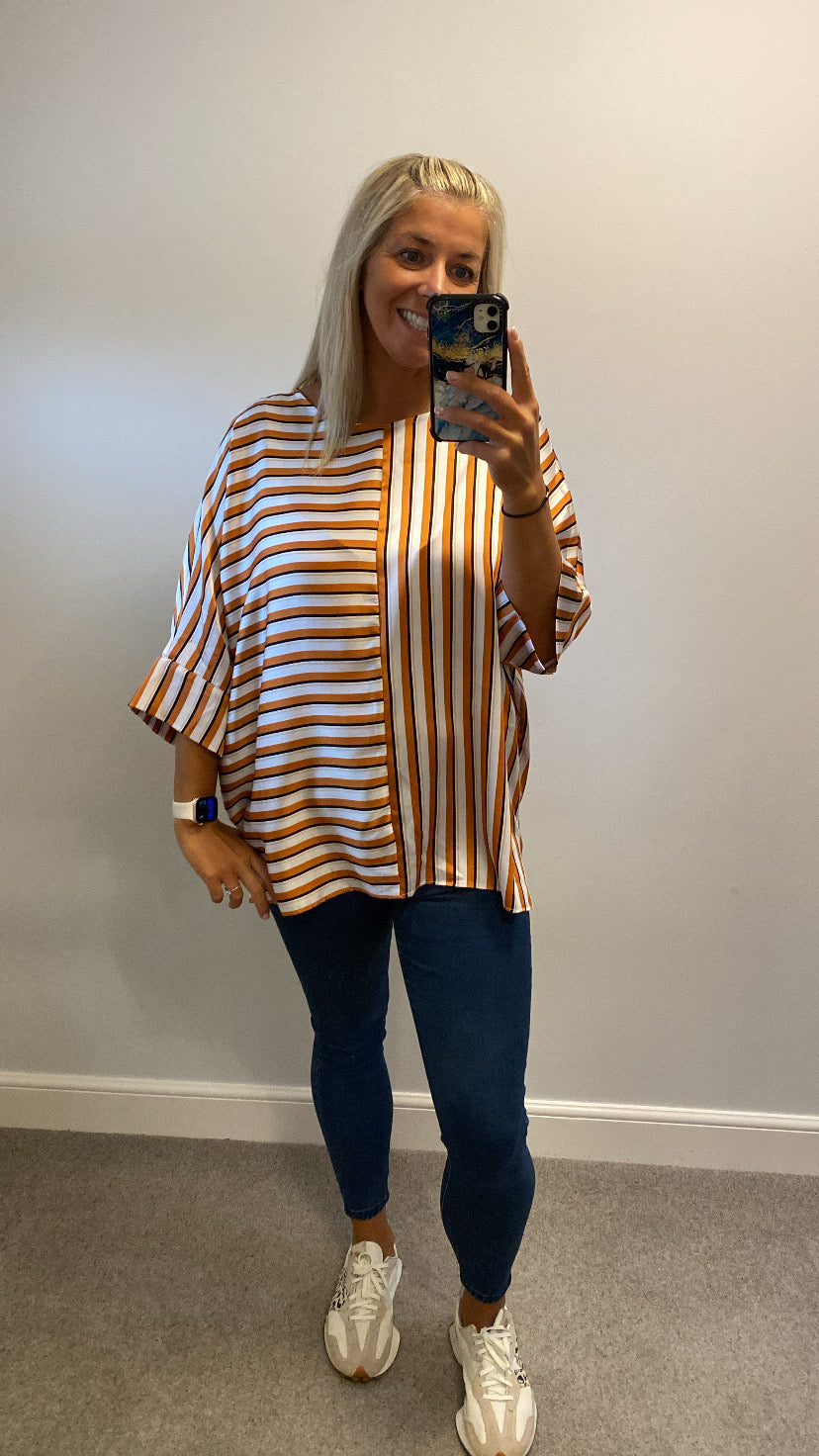 Wallis orange stripe top size L would fit upto size 18