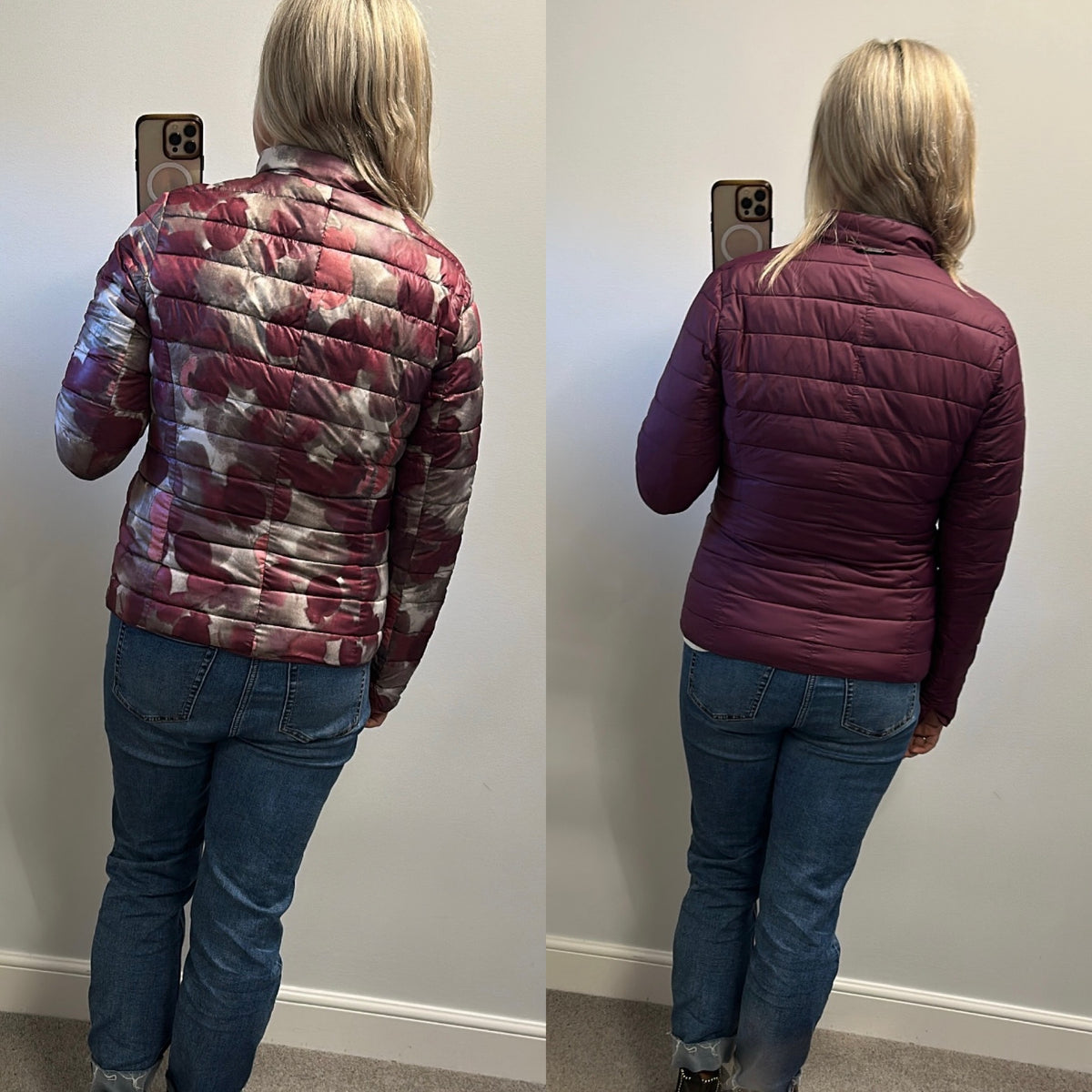 Barbara Lebek reversible burgundy floral jacket size 12