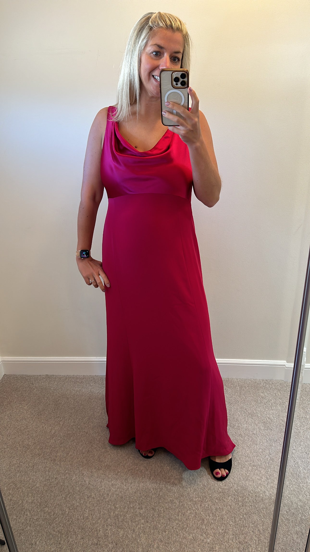 Pearce Fionda deep pink / burgundy evening dress size 16