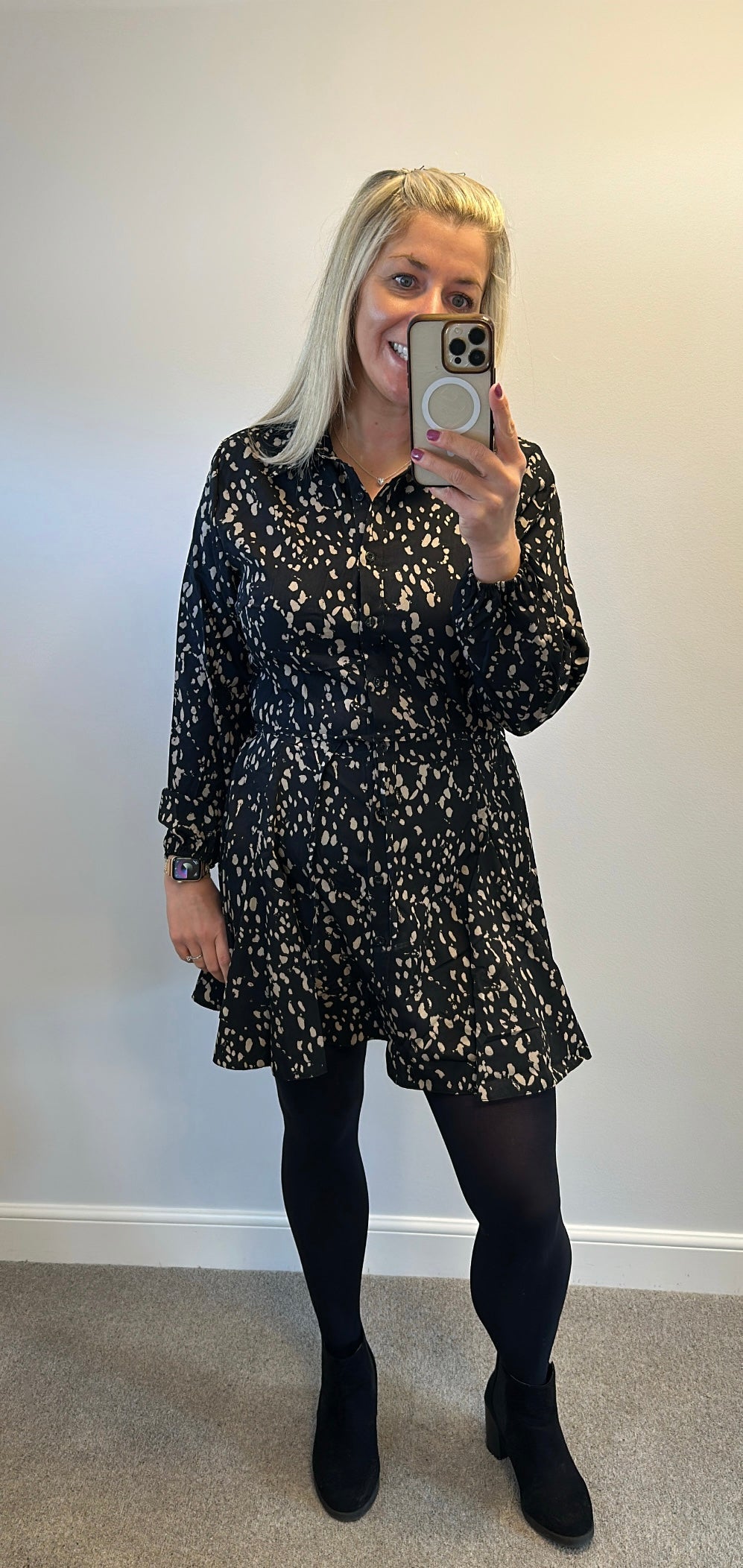 AX Paris black and beige print dress brand-new with tags size 14
