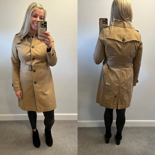 Joules brown belted trench coat size 12