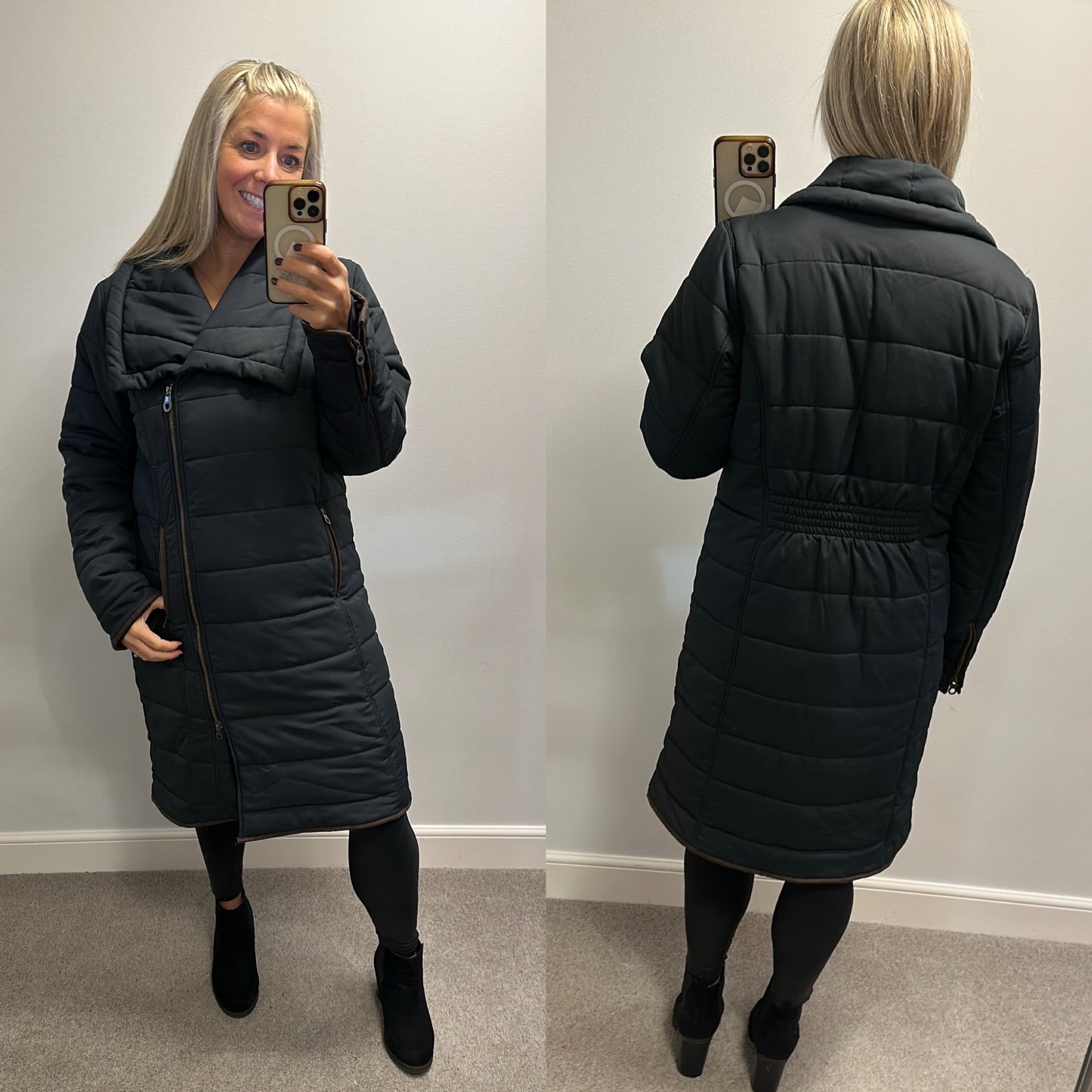 Jack Murphy navy quilted jacket size 16 RRP £250