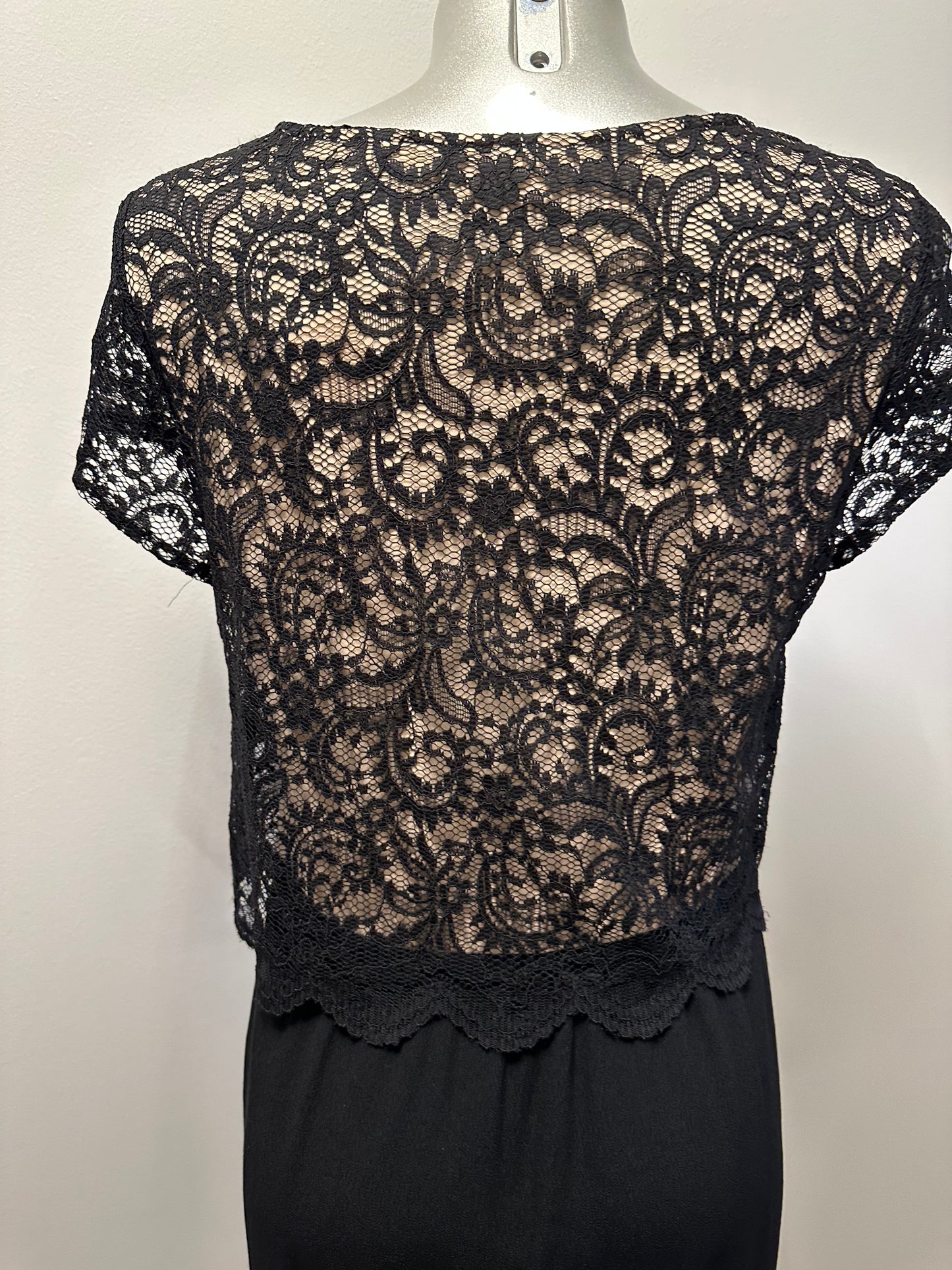 Taifun black / beige lace dress size 12