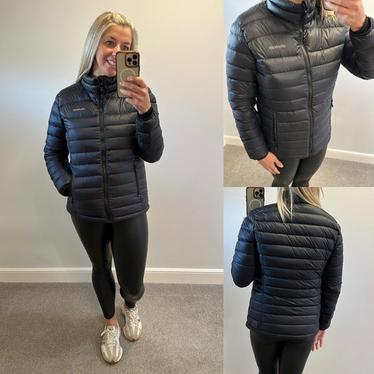 Ayacucho black duck down feather padded jacked size XL would fit upto size 14