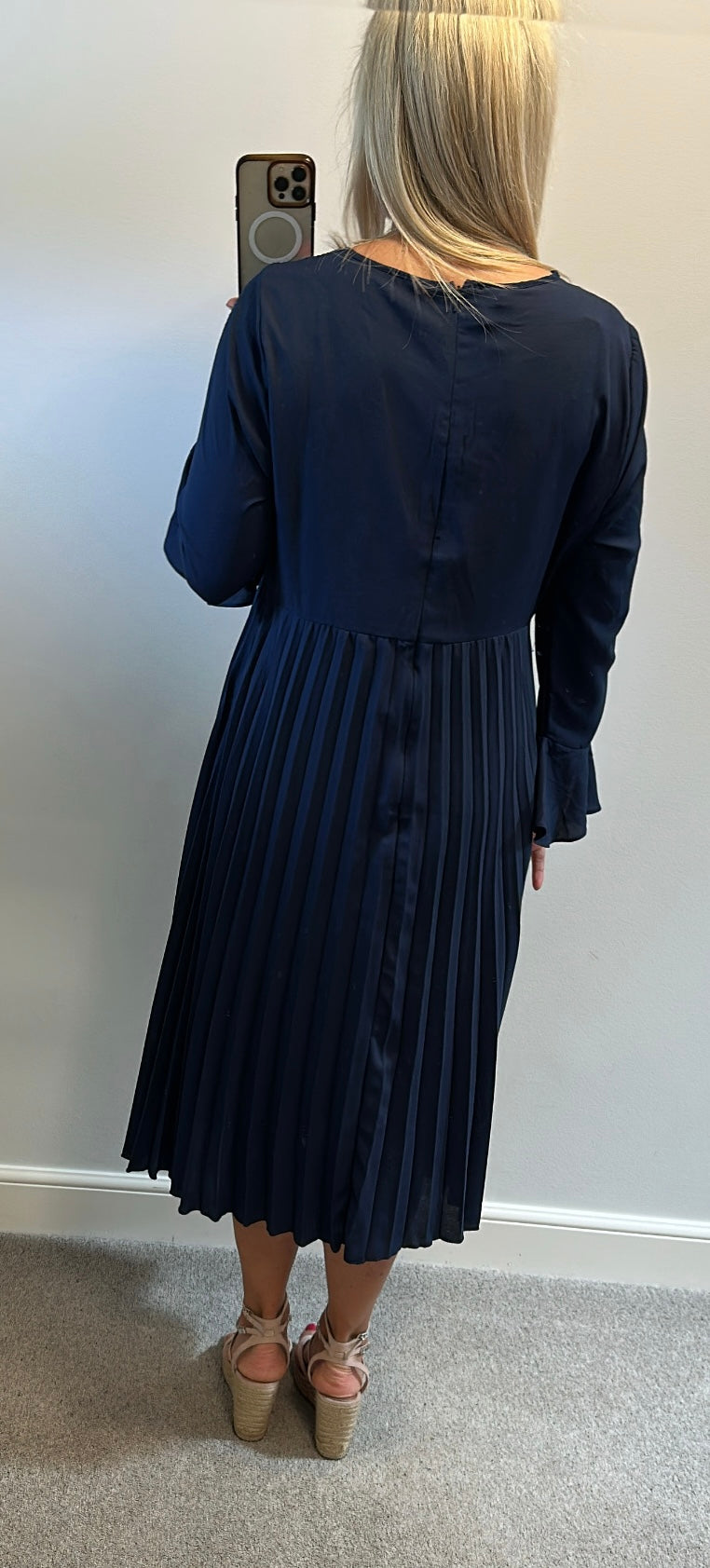 ASOS navy embroidered dress size 18