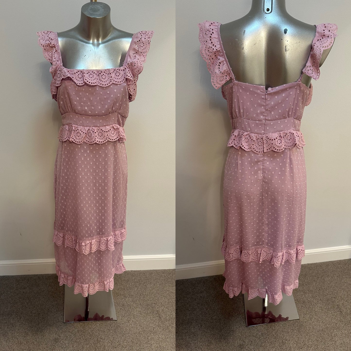 Hope & ivy light pink midi dress size 10