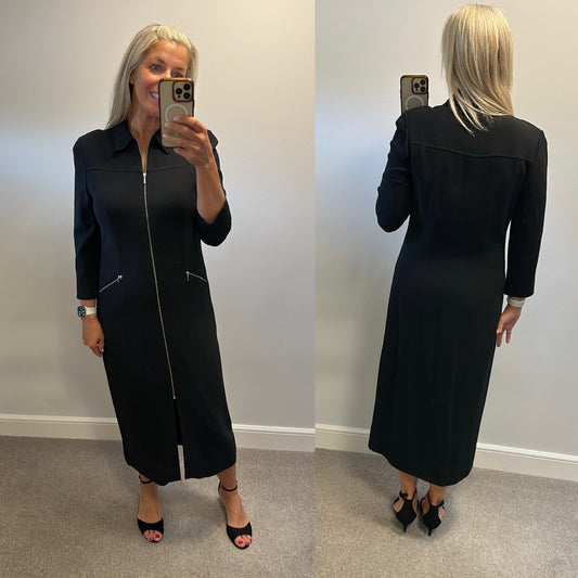 Luis civit black zip dress size 14