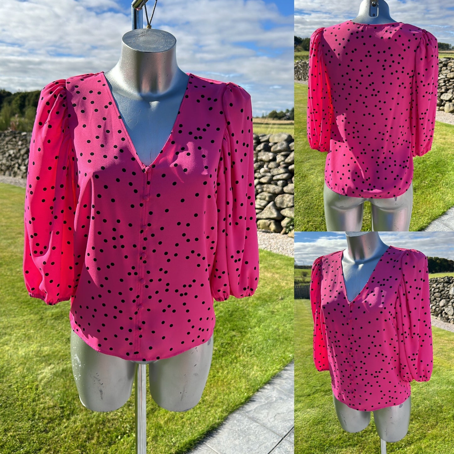 M&S collection pink polka dot top size 8